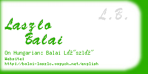 laszlo balai business card